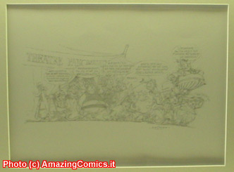 Illustrazione di Uderzo con i personaggi di Asterix