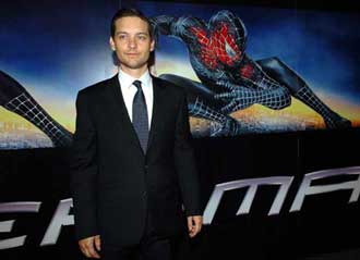 Tobey Maguire durante l'anteprima di Spider-Man 3 a Roma